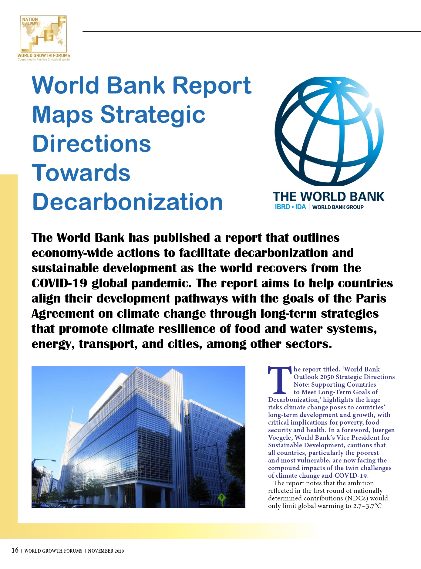 World Bank Report Maps Strategic Directions Towards Decarbonization ...